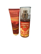 Bath & Body Works Strawberry Poundcake Fine Fragrance Mist & Hand Cream (TRAVEL)
