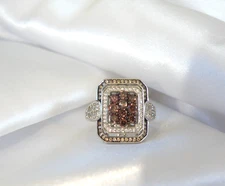 Antique Style Sterling Silver 925 Simulated Diamond CZ Ring Size 8
