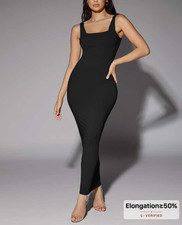 NEW - Women's Black Solid Scoop Neck Tank Bodycon Summer Dress (SHEIN) - Size S