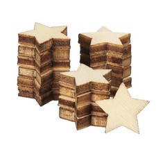 300Pcs 10mm Wooden Stars Unfinished Wood Stars Blank Wooden Cutouts