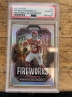 2022 Panini Donruss Patrick Mahomes II Fireworks-Silver Prism #F2 PSA Gem Mt 10