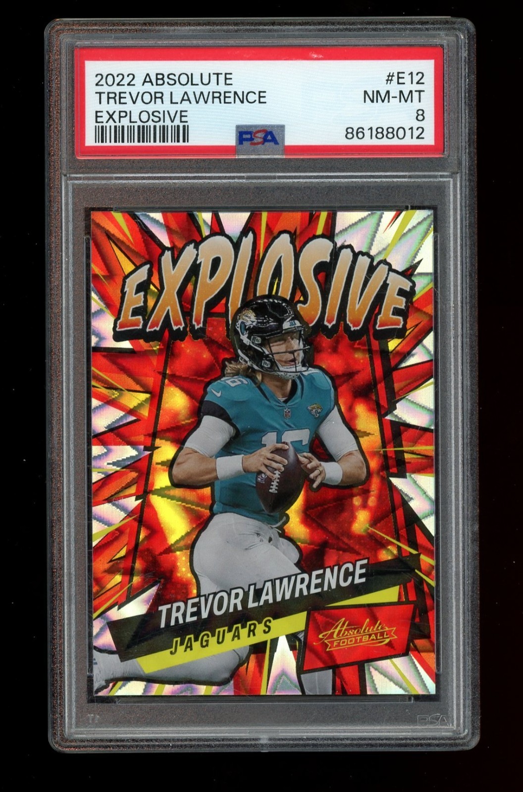 2022 Panini Absolute Trevor Lawrence Explosive PSA 8 #E12 Jacksonville Jaguars