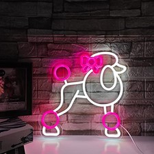 Poodle Dog Neon Lights - Cute Animal Neon Sign for Bedroom, Kids Room, Art