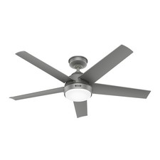 Hunter Fan 52 inch Matte Silver Outdoor Ceiling Fan with LED Light