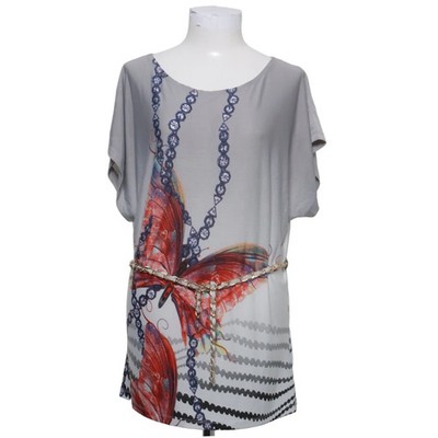 Charbell, Top, Größe: L, Grau/Weiß/Rot/Blau, Print, Damen #kDQ