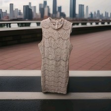 Charlotte Russe, Lace  Sleeveless Dress mock neck Junior Women’s  Beige/Cream  M