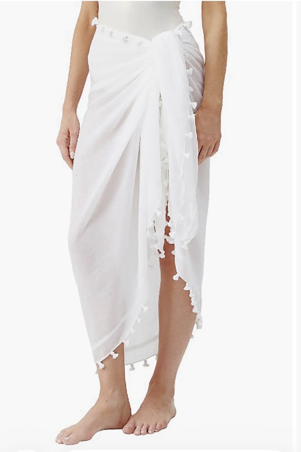 Melissa Odabash Tassel Cover-Up Pareo White O/S NWT
