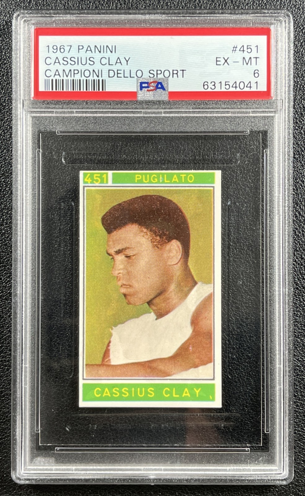 CASSIUS CLAY MUHAMMAD ALI PSA 6 1967 PANINI CAMPIONI DELLO SPORT ITALIAN #451 41