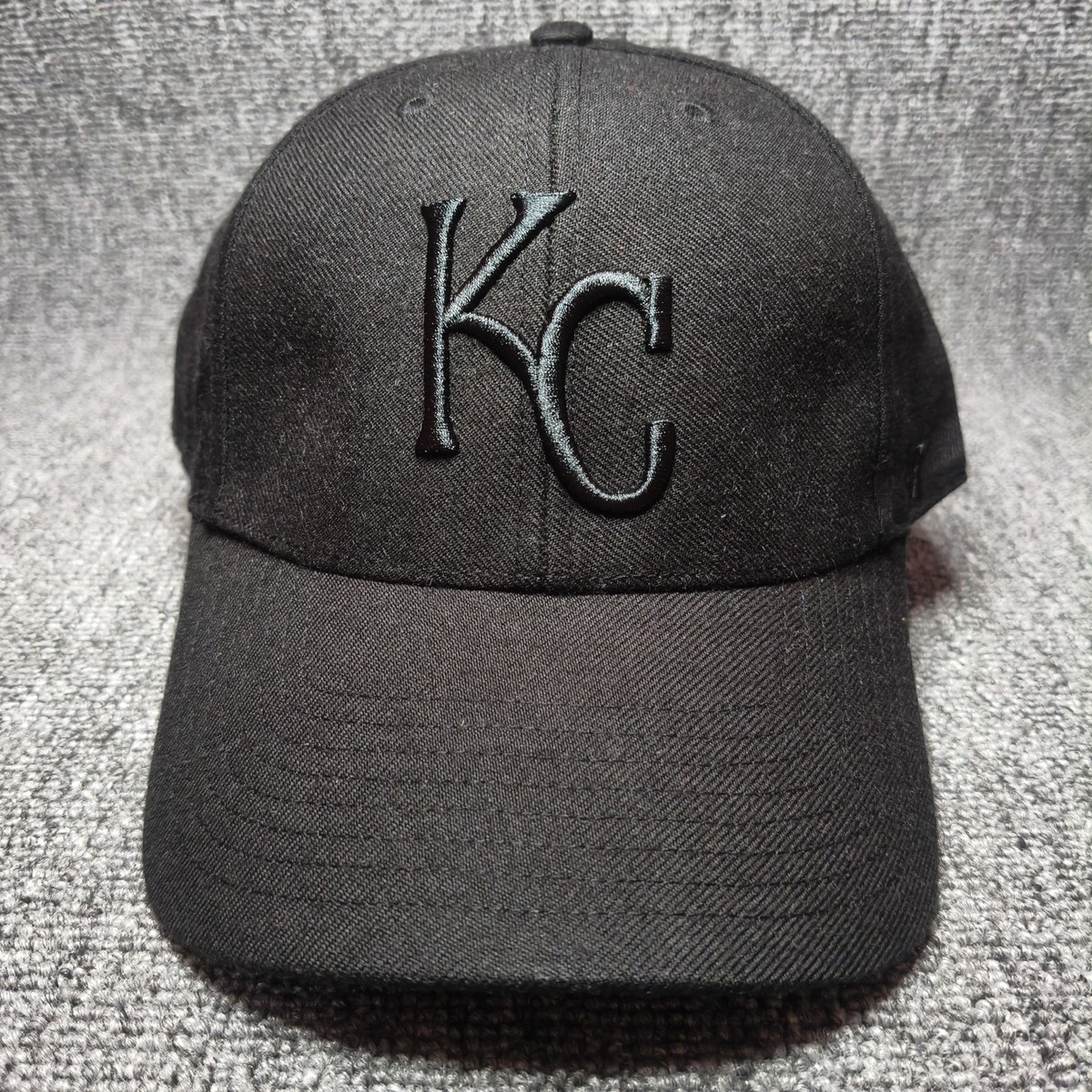 '47 Brand Kansas City Royals KC Black Tonal Dad Hat MLB Hook and Loop