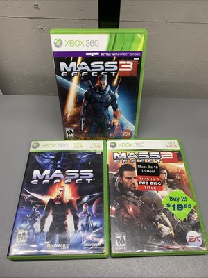 Mass Effect 1, 2, & 3 Trilogy Bundle Lot of 3 Xbox 360 Classic Games