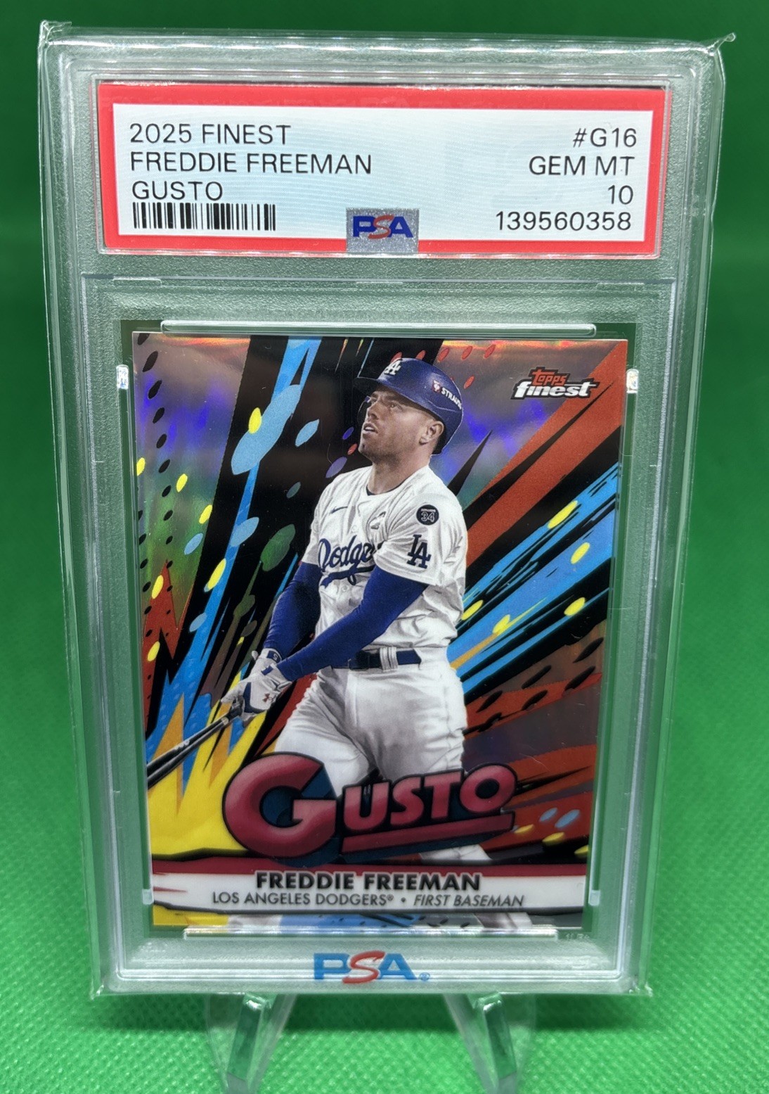2025 Finest Gusto #G18 Freddie Freeman PSA 10 *Pop 5* Case Hit/SP! 🔥 Dodgers ⚾️