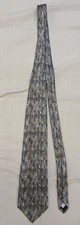 Pierre Cardin Mens Tie 100 Silk Blue Gray Geometric Pattern Vintage