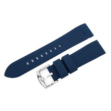 Genuine Vostok-Europe 22mm Blue Silicon Strap, Polished Buckle - N1 Rocket