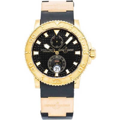 Ulysse Nardin Maxi Marine Diver Havana 266-33  w/box Auto YG Black Dial Men 43mm