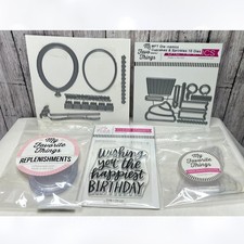 My Favorite Things BIRTHDAY CUPCAKE Balloons Shaker Stamps Dies Pouches