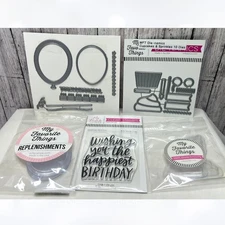 My Favorite Things BIRTHDAY CUPCAKE Balloons Shaker Stamps Dies Pouches