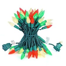 Red White and Green Christmas Lights, 17ft 50 LEDs Red Green and Warm White