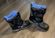 Sporto Strap Up Leather Insulated Winter Boots Black/Blue Boys Size 5