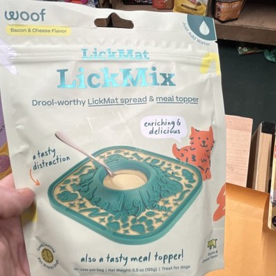 woof LickMat LickMix Bacon & Cheese Flavor Meal Topper for Dogs
