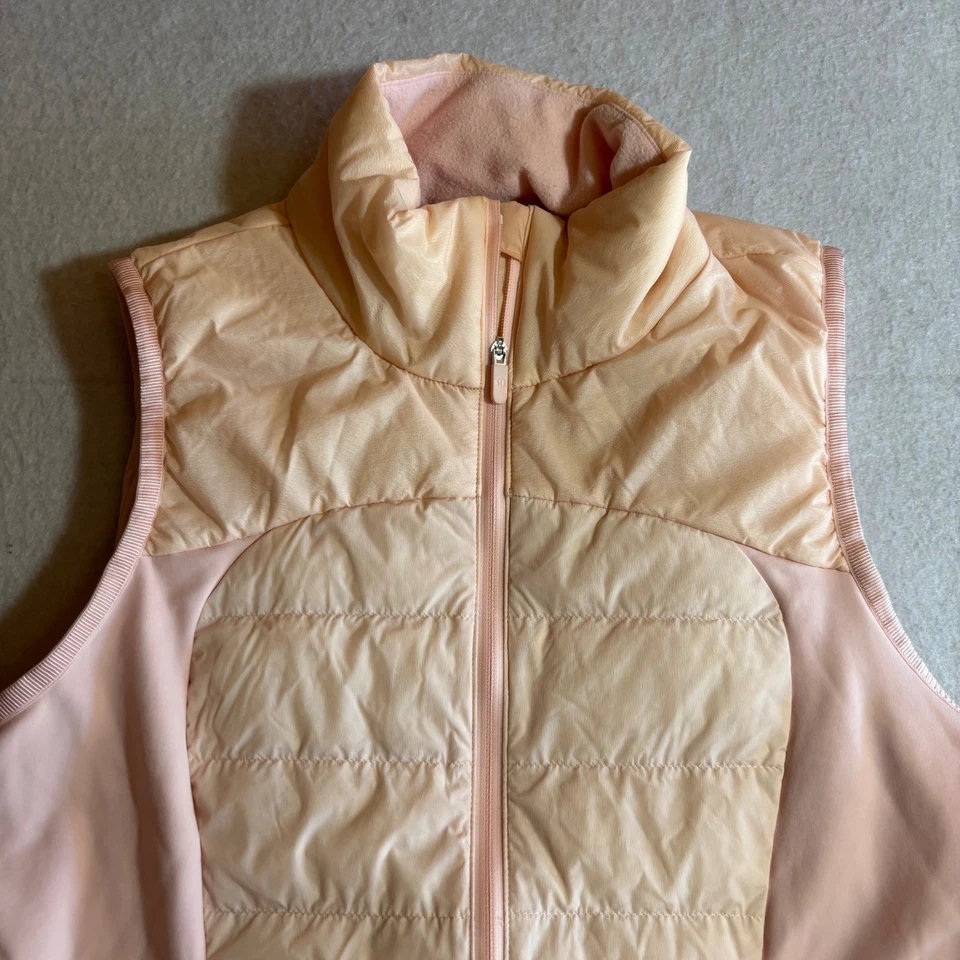 Lululemon Pink Down For It All Vest Women's Size 6 Quilted Full Zip Athletic - Image 3 of 4