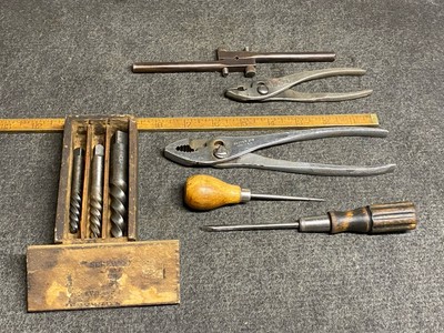 6 Piece Tool Lot Yankee Proto Lakeside Tap Handle Awl Pliers Easy Out