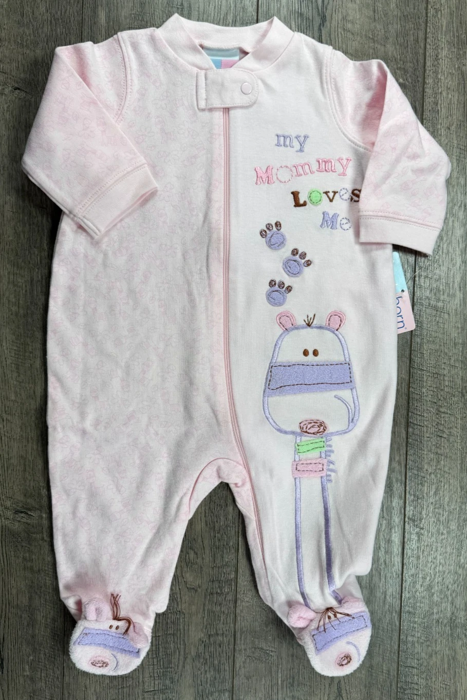 Baby Girl Clothes New Just Born 6-9 Month My Mommy Loves Me Footed Outfit