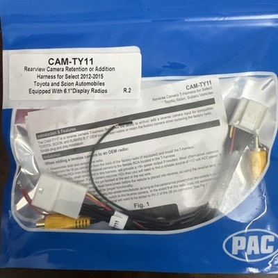PAC CAM-TY11 Reverse Camera T-Harness for Select Subaru/Scion/Toyota Vehicles