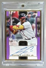 Ronald Acuna Jr 2023 Topps Definitive #DCFA-RAJ Purple Framed Auto /10
