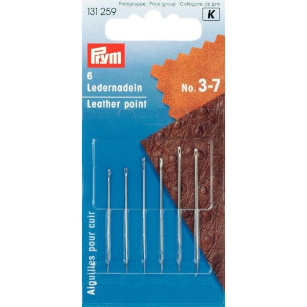 Ledernadeln Silberfarbig Sortiert HandnäHnadeln Nr3-7 Stck Leder Prym 131259-image