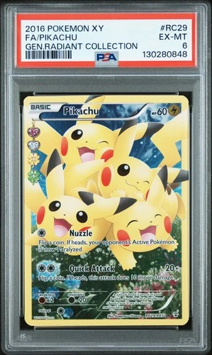 2016 POKEMON XY GENERATIONS RADIANT COLL #RC29 FULL ART/PIKACHU PSA 6