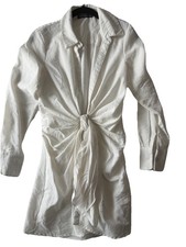 Nasty Gal Collection White Twist Front Shirt Dress Women’s US 4 UK 8