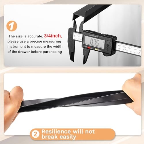 6 Pcs File Cabinet Rails PVC Hanging Black Document Cabinet 3/4 Inch Wide - Picture 5 of 8