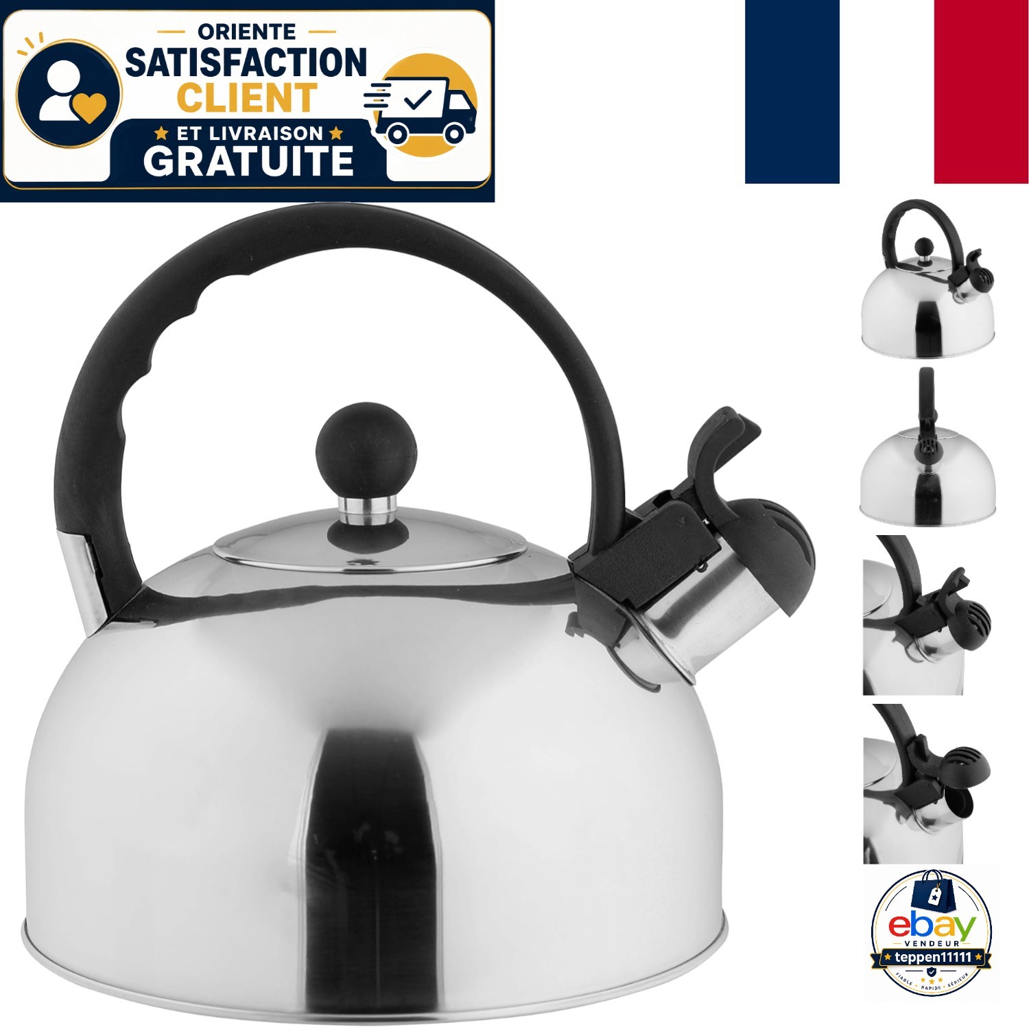 Bouilloire en inox de 2,5L pour des matins sereins en famille au coin du feu