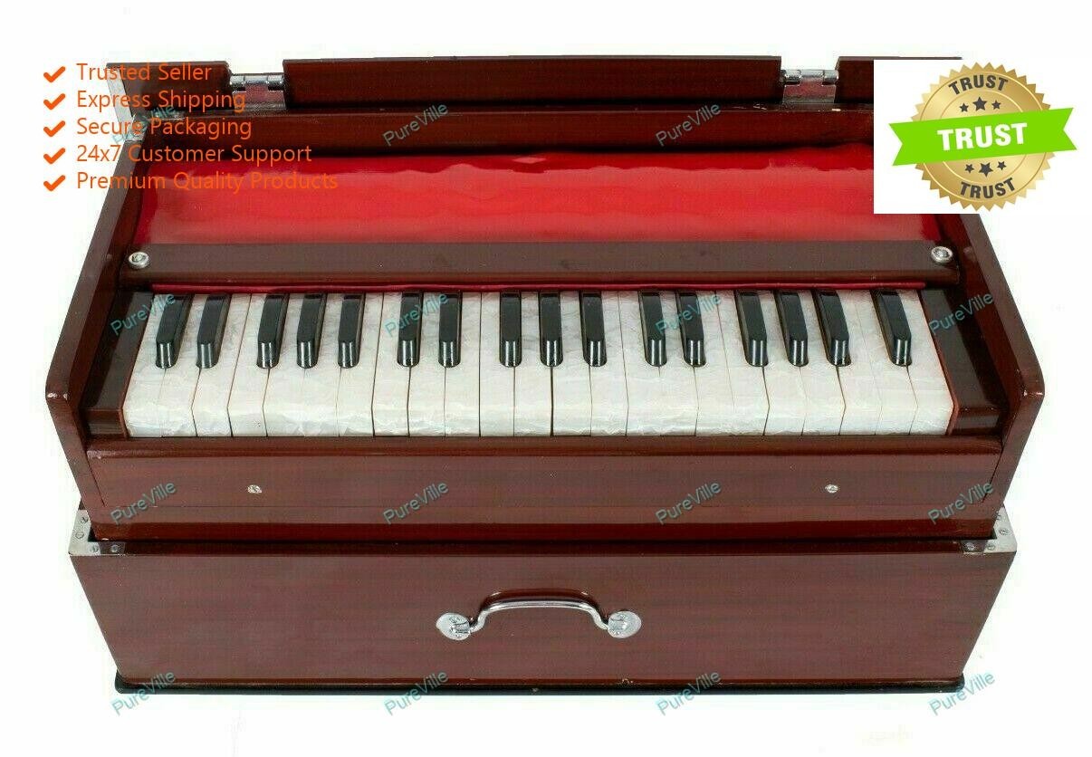 Professional High Quality Safri Double Bellow Folding Harmonium 39 Keys Two Reed
