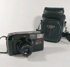 Pentax IQZoom 700 35mm Point Shoot Film Camera With Case TESTED Works Great