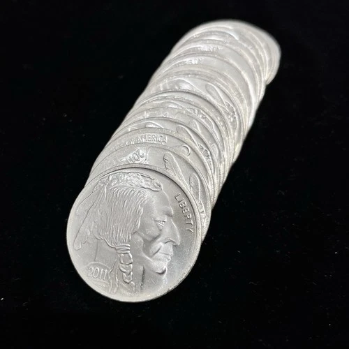 Full Tube Of 20 1oz 2011 Liberty Indian Head Buffalo 1 oz .999 Silver