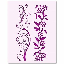 Floral Border Stencil - Decorative Vine Design 10 Mil Mylar Template