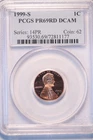 1999 S Lincoln Cent, Gem Proof, PGS PR69RD DCAM, Gorgeous Modern Lincoln Cent!