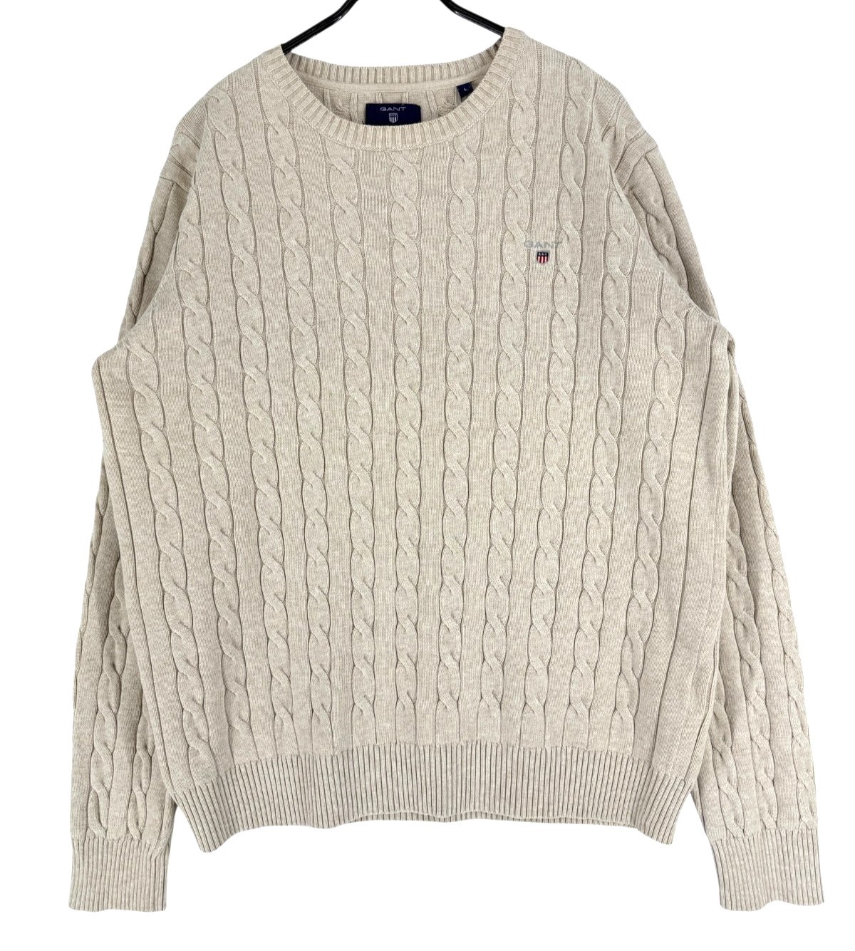 Gant Men Knitted Cotton Crew Neck Jumper Pullover Sweater Size L