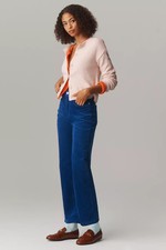 Anthropologie Annie Corduroy High-Rise Straight Leg Jeans Pilcro 29 Indigo Blue