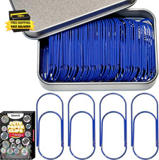 Blue Jumbo Big Paper Clips, 60PCS Oversized Large Paperclips 2 Inch/50Mm Funny C