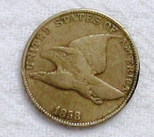1858 LG Ltrs  Flying Eagle Cent Pleasing F.