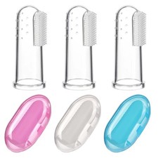 3 Pc Baby Finger Toothbrush Soft Silicone Infant Teething Oral Cleaning Brush