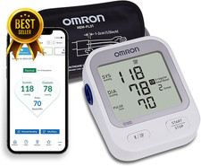 Upper Arm Blood Pressure Monitor Home Use Silver Automatic BP Cuff Clinically Va