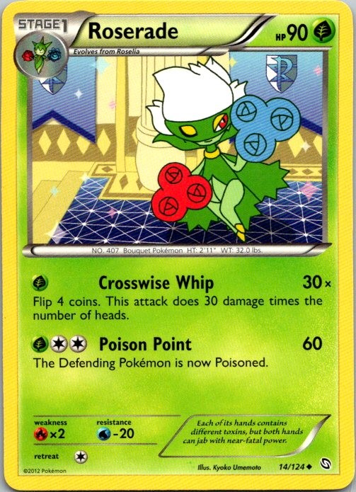 Roserade (14) Uncommon Dragons Exalted 14/124 NM