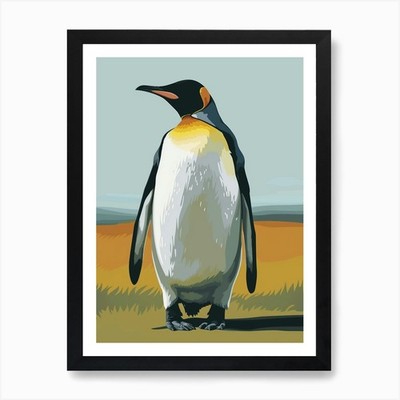 King Penguin Salisbury Plain Minima Framed Wall Art Poster Canvas Print Picture