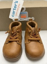 Carter's Just One You Baby Boys Kyrie Boots Size 3 Tan Brown Soft Sole NWT