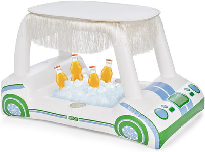 Mini Drink Cooler Inflatable Pool Float   Golf Cart Style Floating Cooler with C