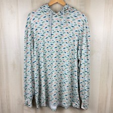 Burlebo Men  s Fly Life Performance Hoodie Pullover UPF 50 Fishing Lures XL