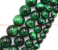 Natural 6/8/10/12mm Green Tiger's Eye Gemstone Round Loose Beads 15'' AAA